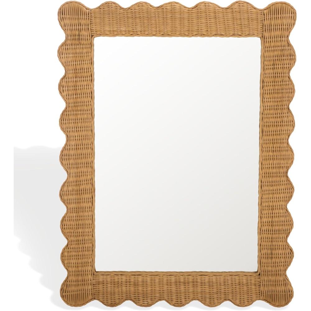 image:imageSAFAVIEH Couture Collection Glendetta Natural Rattan Rectangle MirrorNatural