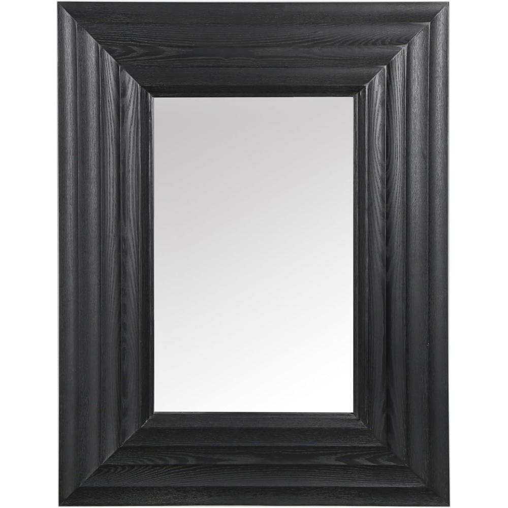 image:imageSAFAVIEH Couture Collection Jilianna Black Wood Rectangle MirrorBlack