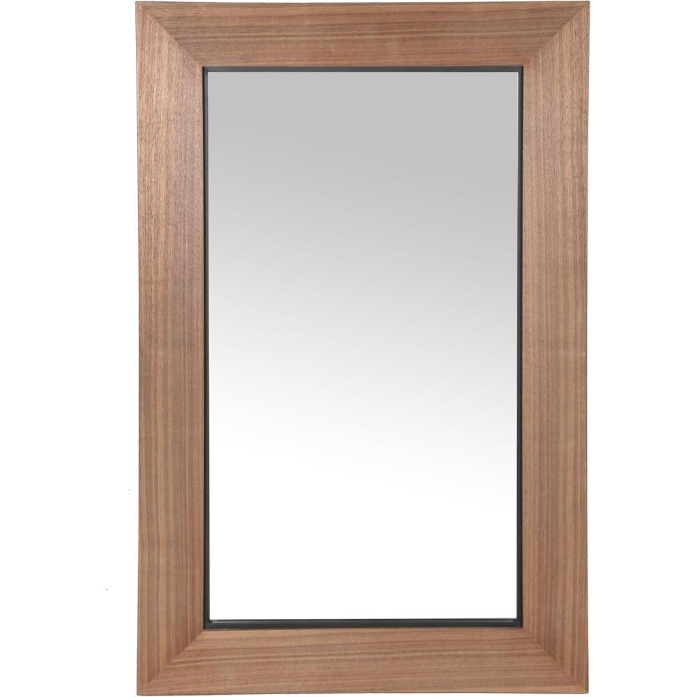 image:imageSAFAVIEH Couture Collection Lacarlo Walnut Wood Rectangle MirrorWalnut