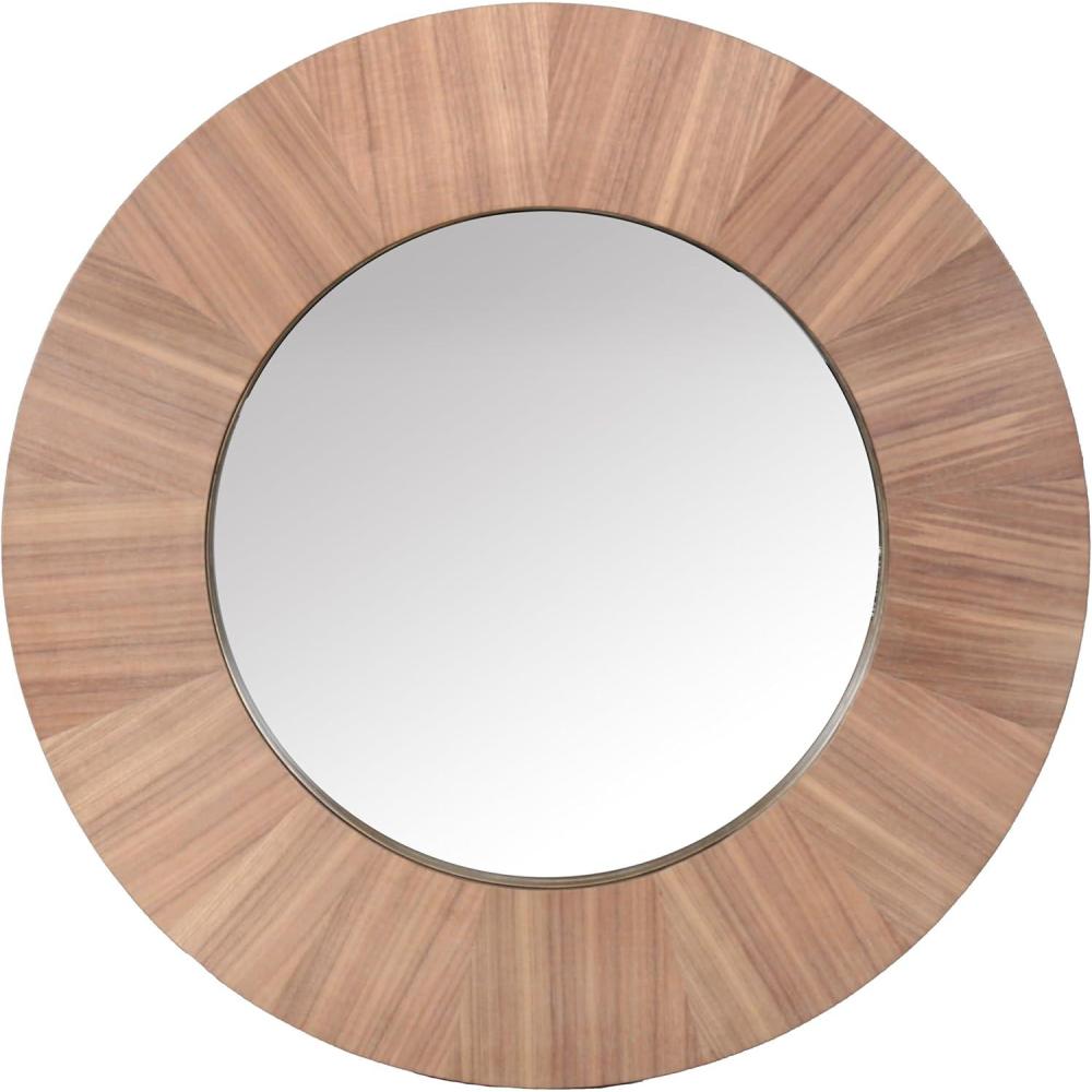 image:imageSAFAVIEH Couture Collection Netta Black Wood Round MirrorWalnut