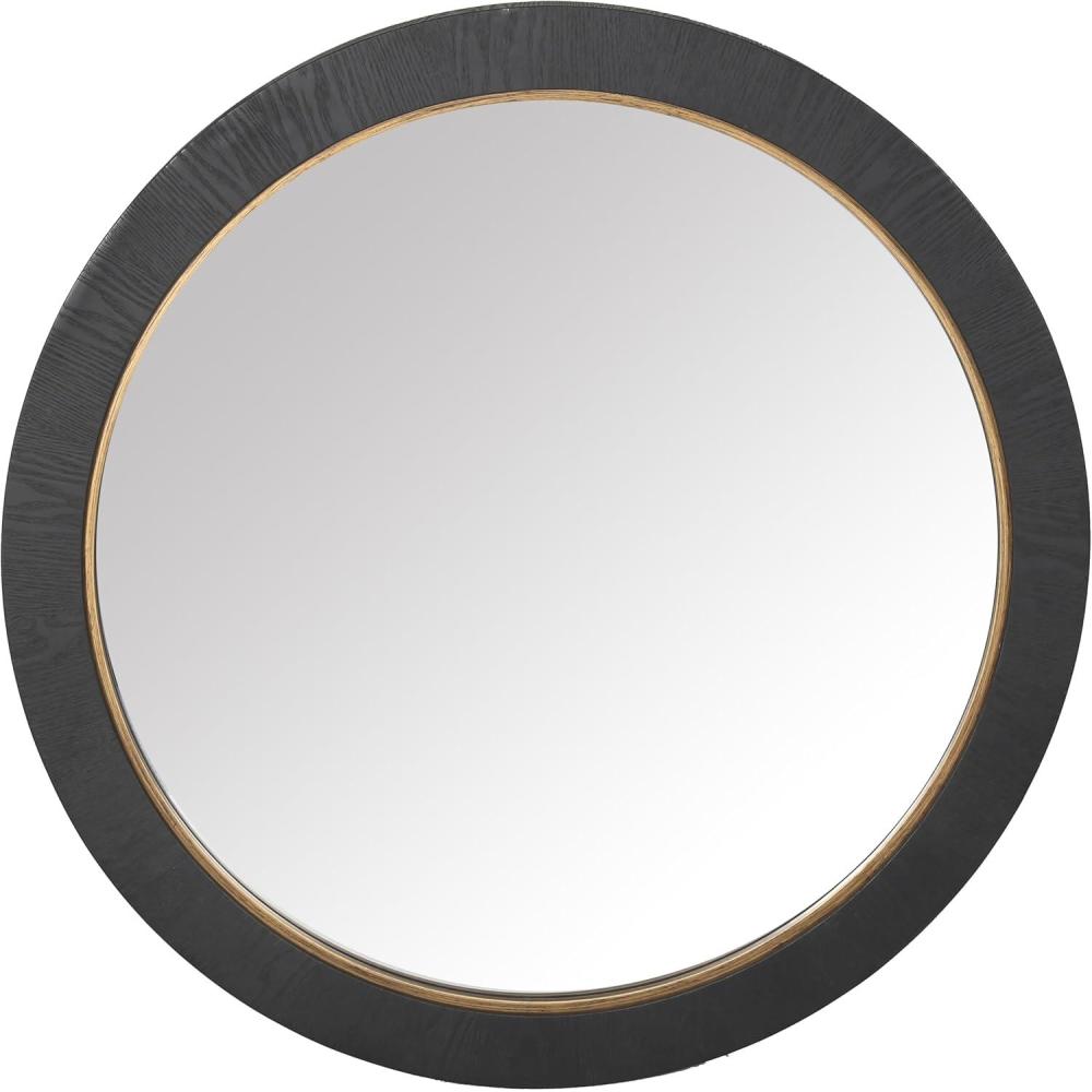 image:imageSAFAVIEH Couture Collection  Paulson Black Wood Round MirrorBlack