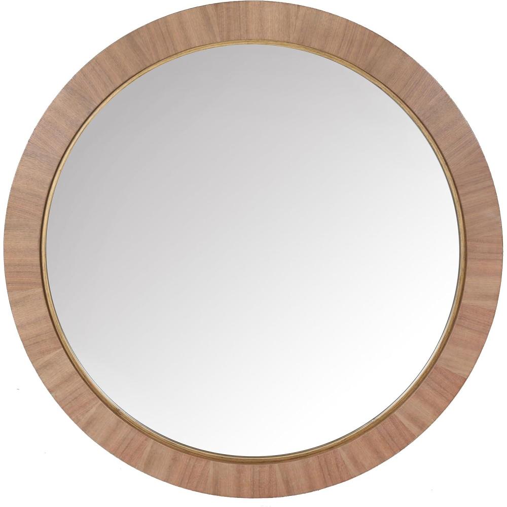 image:imageSAFAVIEH Couture Collection Paulson Black Wood Round MirrorWalnut