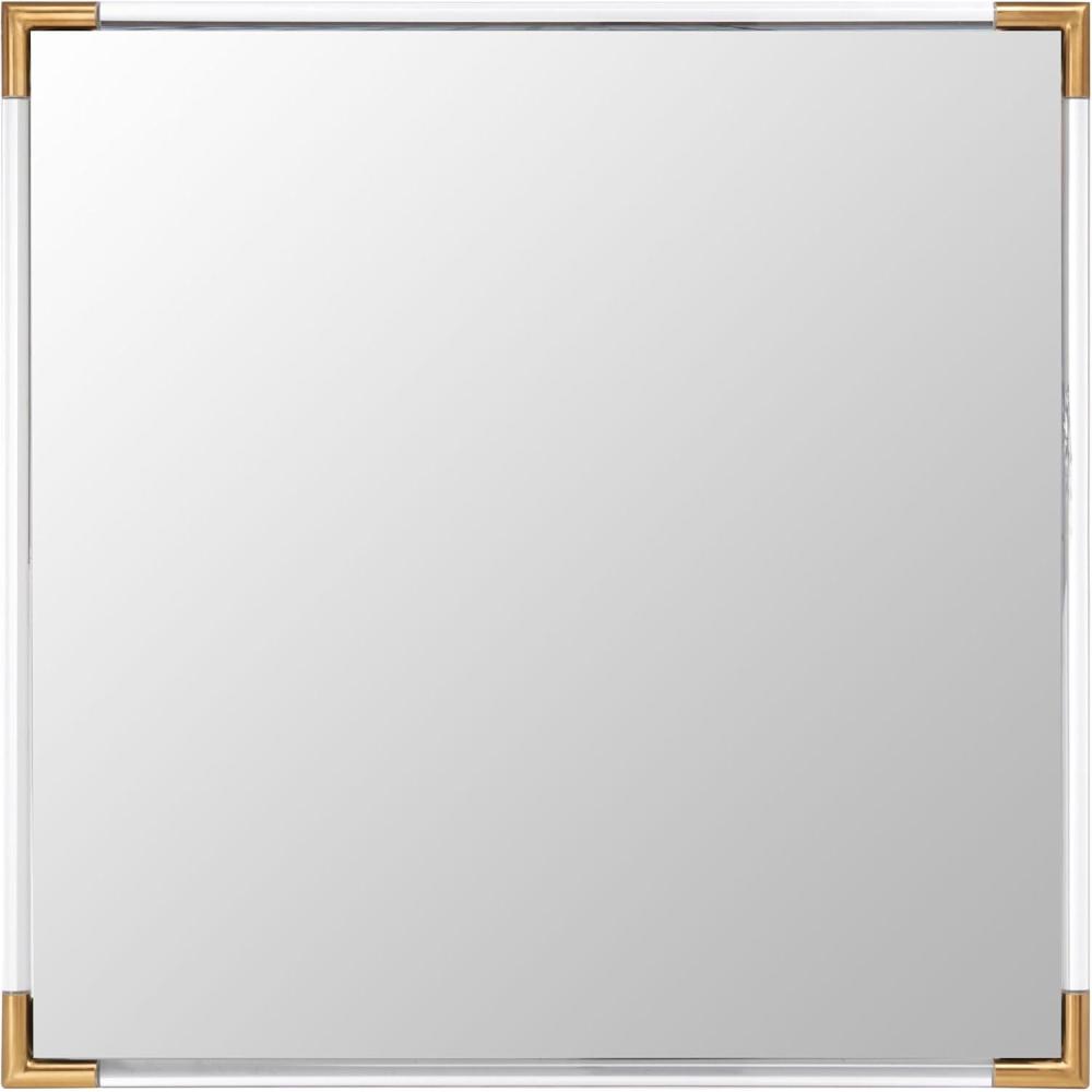 image:imageSAFAVIEH Couture Collection Amina GoldClear Acrylic 35inch Square Decorative Wall Mirror