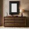 SAFAVIEH Couture Collection – Jilianna Black Wood Rectangle Mirror(Black)
