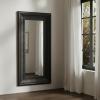 SAFAVIEH Couture Collection – Kaya Black Wood Rectangle Mirror(Black)