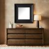 SAFAVIEH Couture Collection – Kaya Black Wood Square Mirror(Black)