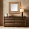 SAFAVIEH Couture Collection – Kaya Black Wood Square Mirror(Natural)