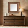 SAFAVIEH Couture Collection – Kaya Black Wood Square Mirror(Walnut)
