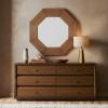 SAFAVIEH Couture Collection – Lacarlo Walnut Wood Octagon Mirror(Walnut)