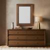 SAFAVIEH Couture Collection – Lacarlo Walnut Wood Rectangle Mirror(Walnut)