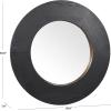 SAFAVIEH Couture Collection – Netta Black Wood Round Mirror(Black)