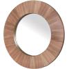 SAFAVIEH Couture Collection – Netta Black Wood Round Mirror(Walnut)