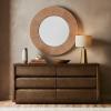 SAFAVIEH Couture Collection – Netta Black Wood Round Mirror(Walnut)