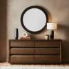 SAFAVIEH Couture Collection – Paulson Black Wood Round Mirror(Black)