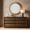 SAFAVIEH Couture Collection – Paulson Black Wood Round Mirror(Walnut)