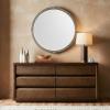 SAFAVIEH Couture Collection – Shailene Rust Metal Round Mirror(Rust)
