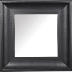SAFAVIEH Couture Collection – Kaya Black Wood Square Mirror(Black)