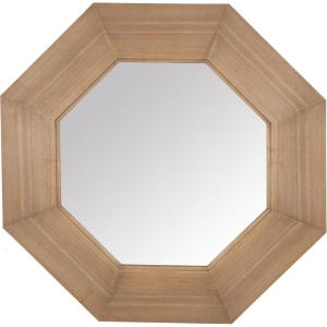 SAFAVIEH Couture Collection – Lacarlo Walnut Wood Octagon Mirror(Natural)