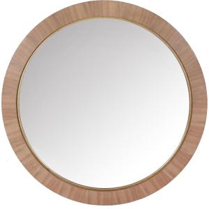 SAFAVIEH Couture Collection – Paulson Black Wood Round Mirror(Walnut)