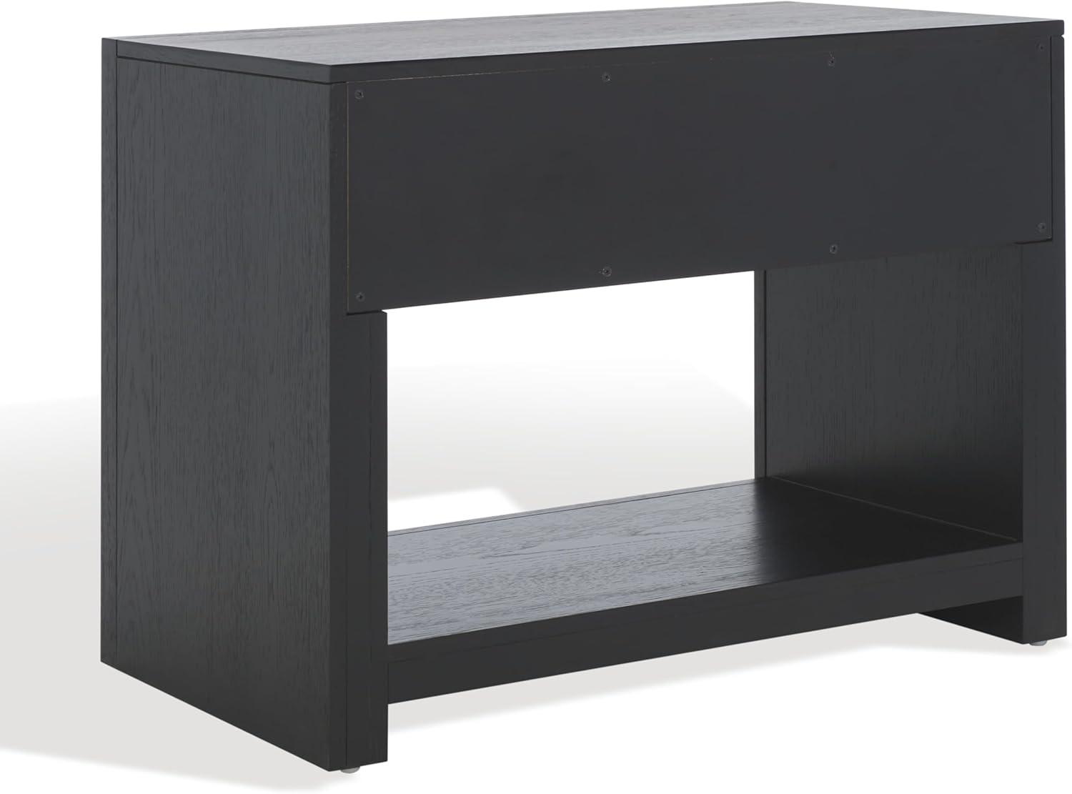 image:imageSAFAVIEH Couture Collection Darnell Medium Oak Nightstand 1 Drawer with Storage Shelf Fully Assembled Modern Bedroom Accent Table SFV2152CBlack