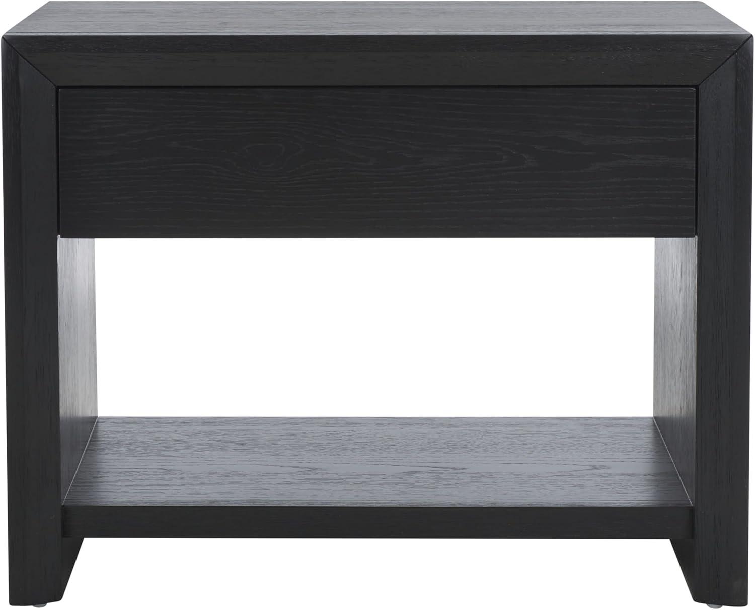 image:imageSAFAVIEH Couture Collection Darnell Medium Oak Nightstand 1 Drawer with Storage Shelf Fully Assembled Modern Bedroom Accent Table SFV2152CBlack