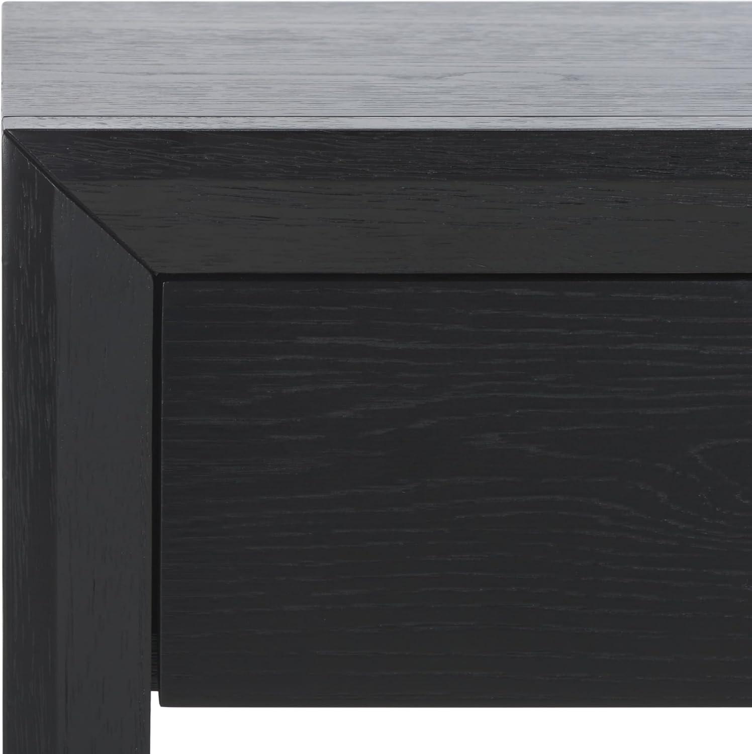 image:imageSAFAVIEH Couture Collection Darnell Medium Oak Nightstand 1 Drawer with Storage Shelf Fully Assembled Modern Bedroom Accent Table SFV2152CBlack