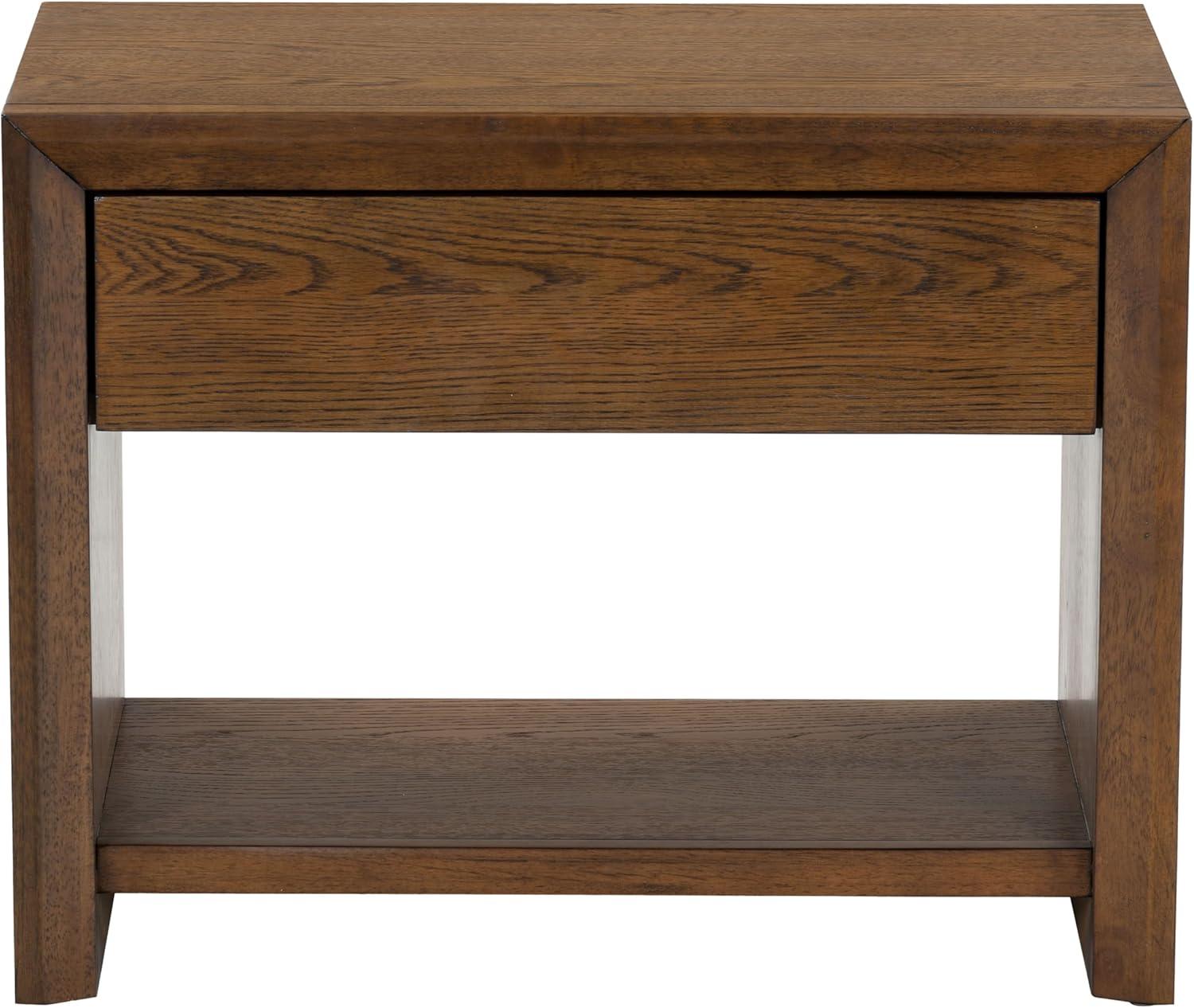 image:imageSAFAVIEH Couture Collection Darnell Medium Oak Nightstand 1 Drawer with Storage Shelf Fully Assembled Modern Bedroom Accent Table SFV2152CMedium Oak