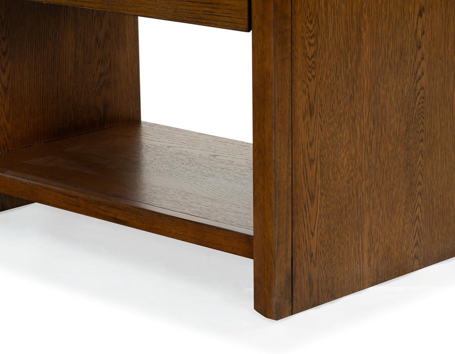 image:imageSAFAVIEH Couture Collection Darnell Medium Oak Nightstand 1 Drawer with Storage Shelf Fully Assembled Modern Bedroom Accent Table SFV2152CMedium Oak