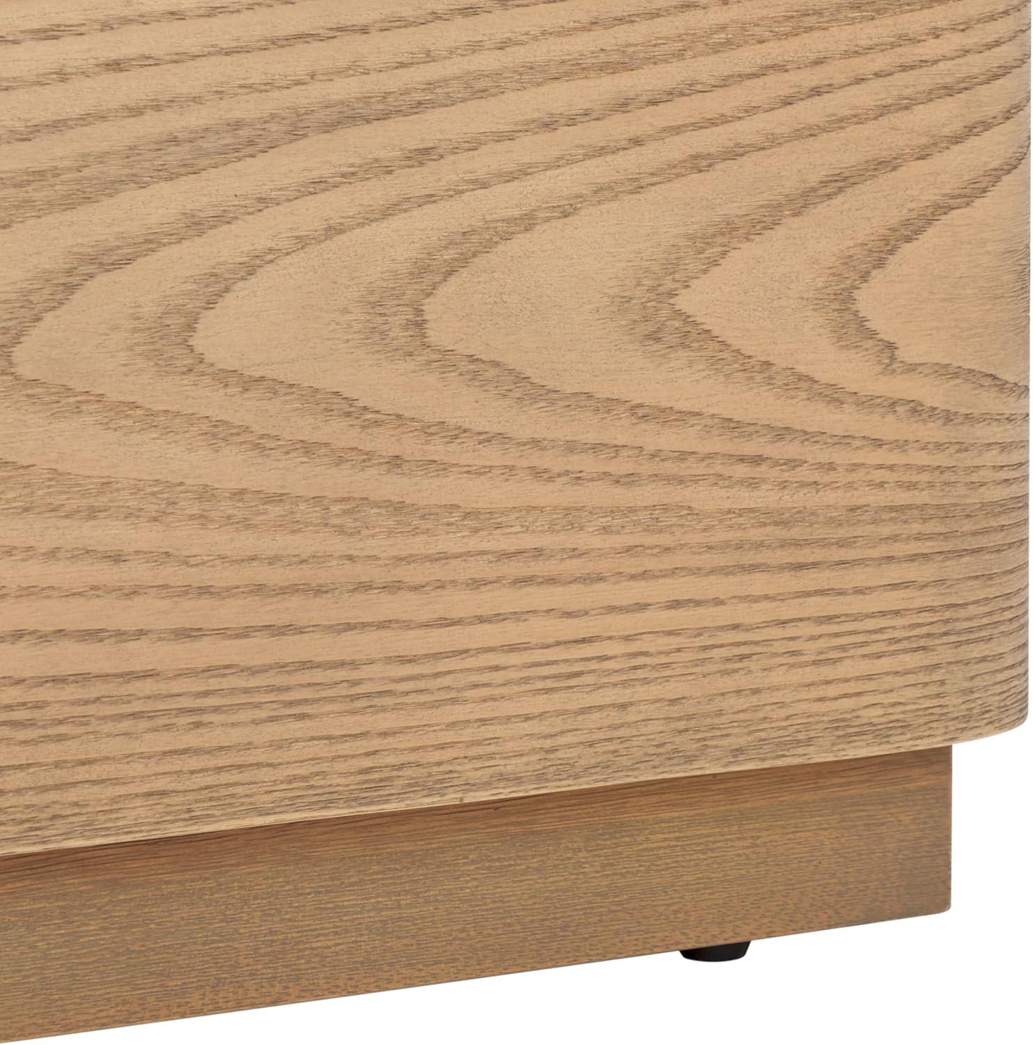image:imageSAFAVIEH Couture Collection Decarla Natural Wood Queen Bed Frame Platform Design No Box Spring Needed BSC2001AQNatural