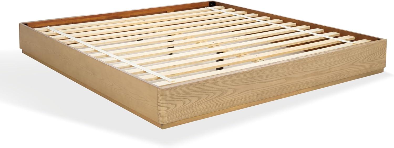 image:imageSAFAVIEH Couture Collection Decarla Natural Wood Queen Bed Frame Platform Design No Box Spring Needed BSC2001AQNatural