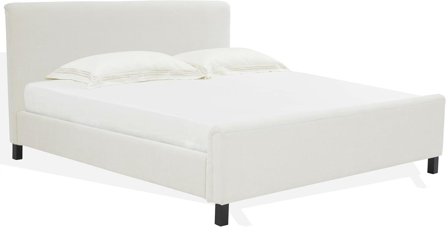 image:imageSAFAVIEH Couture Collection Finney Cream Upholstered Queen Bed Modern Minimalist Design No Box Spring Needed SFV4872AQCreme