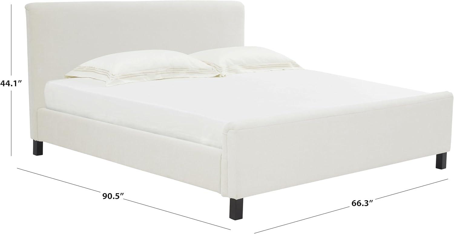 image:imageSAFAVIEH Couture Collection Finney Cream Upholstered Queen Bed Modern Minimalist Design No Box Spring Needed SFV4872AQCreme