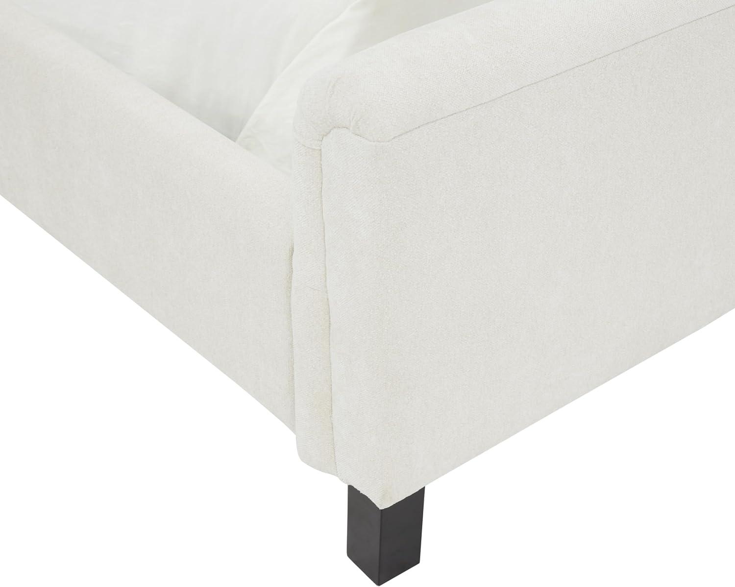 image:imageSAFAVIEH Couture Collection Finney Cream Upholstered Queen Bed Modern Minimalist Design No Box Spring Needed SFV4872AQCreme