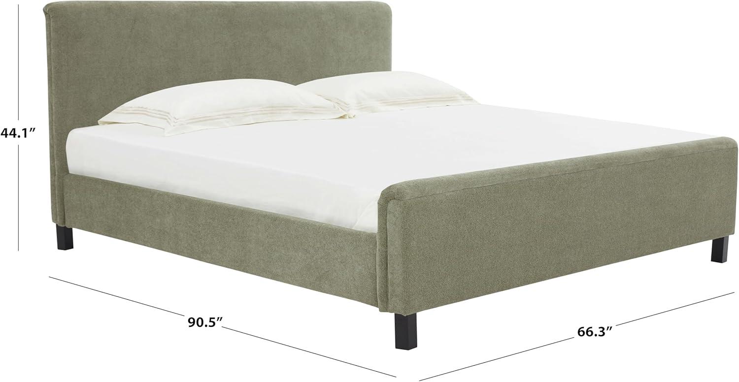 image:imageSAFAVIEH Couture Collection Finney Cream Upholstered Queen Bed Modern Minimalist Design No Box Spring Needed SFV4872AQSage Green