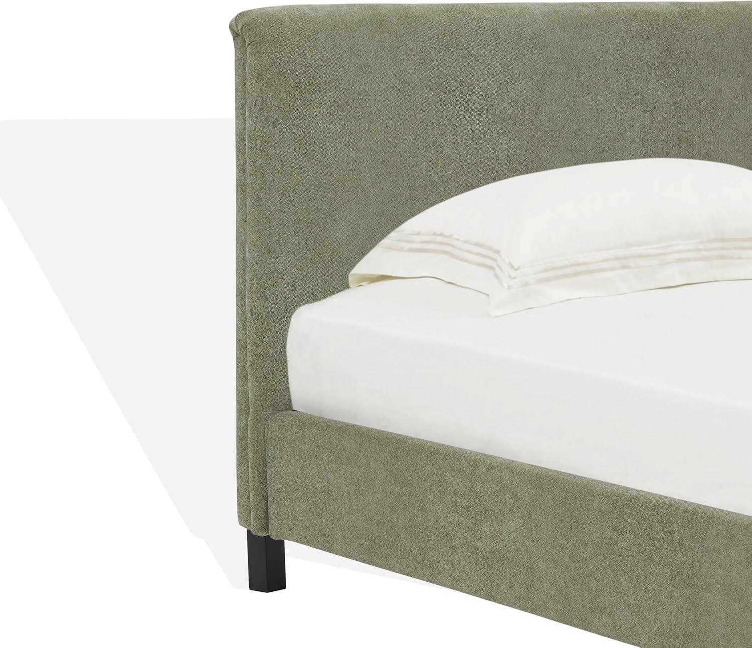 image:imageSAFAVIEH Couture Collection Finney Cream Upholstered Queen Bed Modern Minimalist Design No Box Spring Needed SFV4872AQSage Green