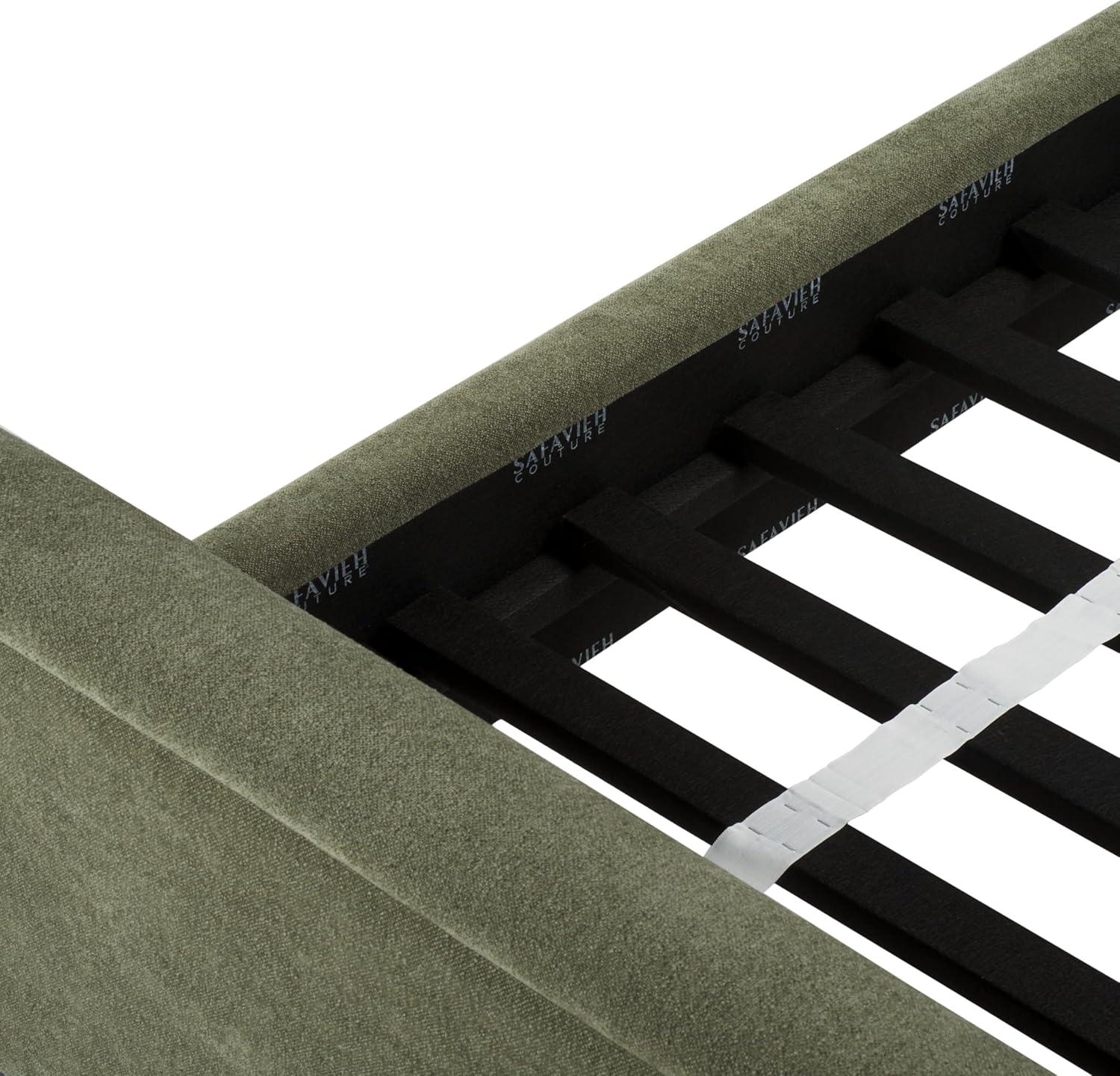 image:imageSAFAVIEH Couture Collection Finney Cream Upholstered Queen Bed Modern Minimalist Design No Box Spring Needed SFV4872AQSage Green