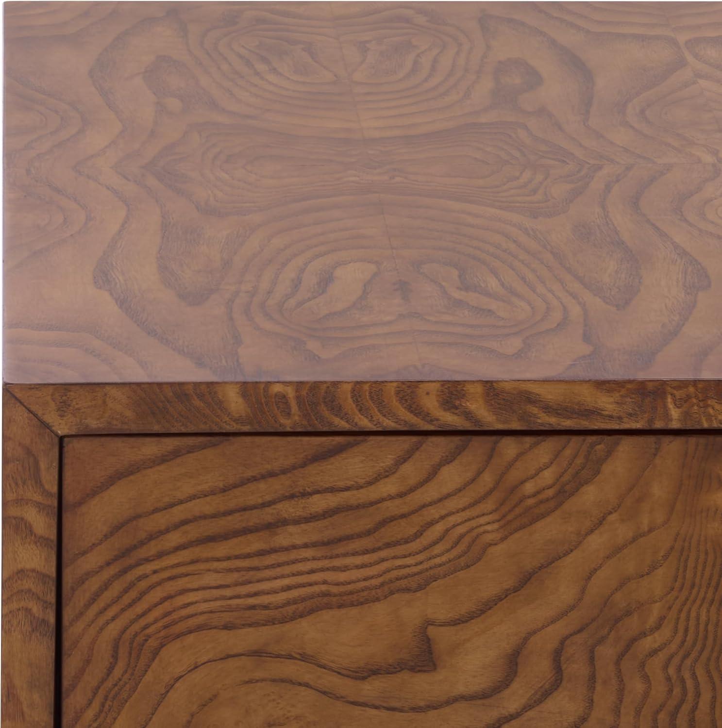 image:imageSAFAVIEH Couture Collection Frankie Walnut Brown Burl 2 Drawer Nightstand Modern Bedside Table with Storage Fully Assembled Bedroom Furniture SFV7724AWalnut Burl