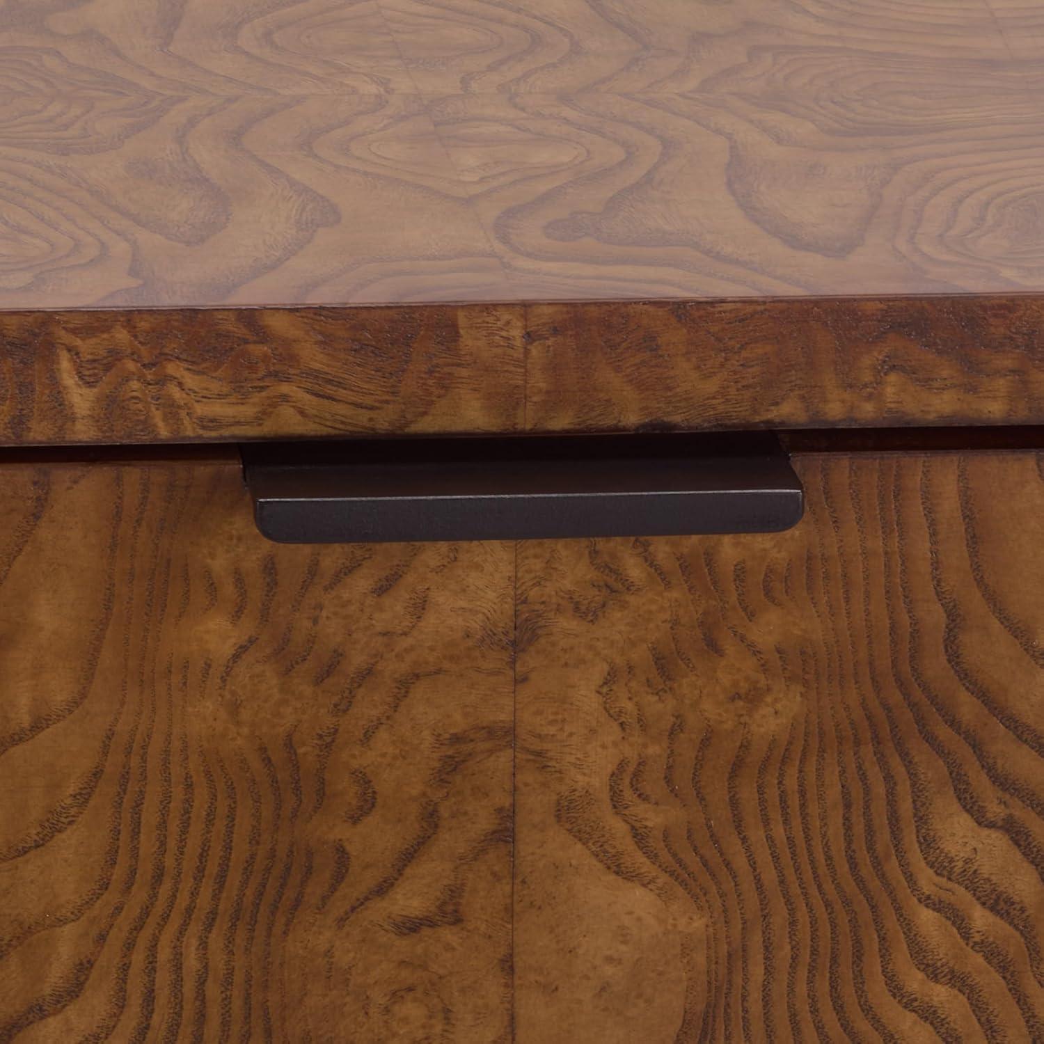 image:imageSAFAVIEH Couture Collection Frankie Walnut Brown Burl 2 Drawer Nightstand Modern Bedside Table with Storage Fully Assembled Bedroom Furniture SFV7724AWalnut Burl