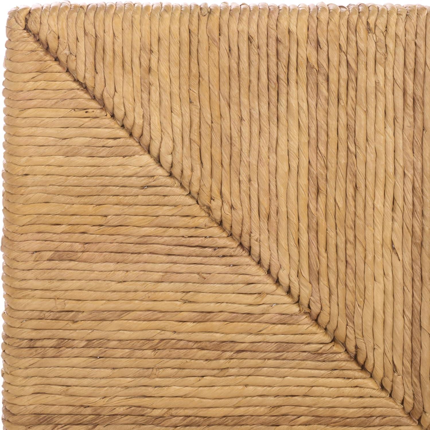 image:imageSAFAVIEH Couture Collection Glenburg Queen Bed Natural Woven Banana Stem amp Wood Frame Tropical Coastal Design No Box Spring Needed SFV1327AQNatural
