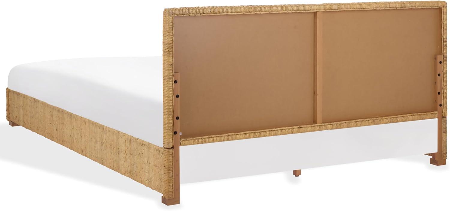 image:imageSAFAVIEH Couture Collection Glenburg Queen Bed Natural Woven Banana Stem amp Wood Frame Tropical Coastal Design No Box Spring Needed SFV1327AQNatural