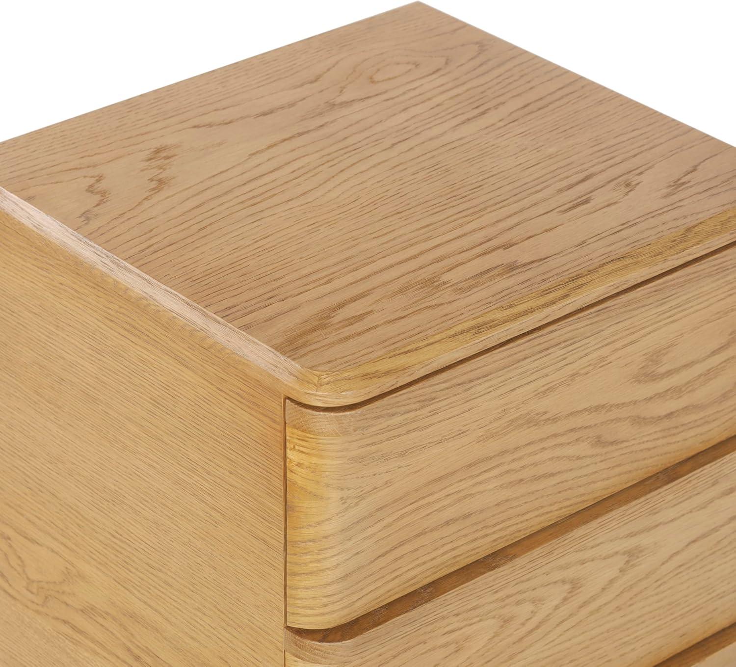 image:imageSAFAVIEH Couture Collection Guillermo Walnut 3 Drawer Wood Nightstand Fully Assembled Modern Bedroom Storage Accent SFV4270ANatural