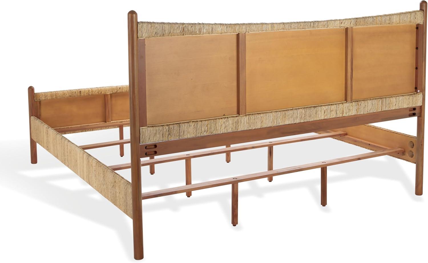 image:imageSAFAVIEH Couture Collection Ivyanne King Bed Natural Woven Banana Stem amp Wood Frame Tropical Coastal Design No Box Spring Needed SFV1311AKBlack