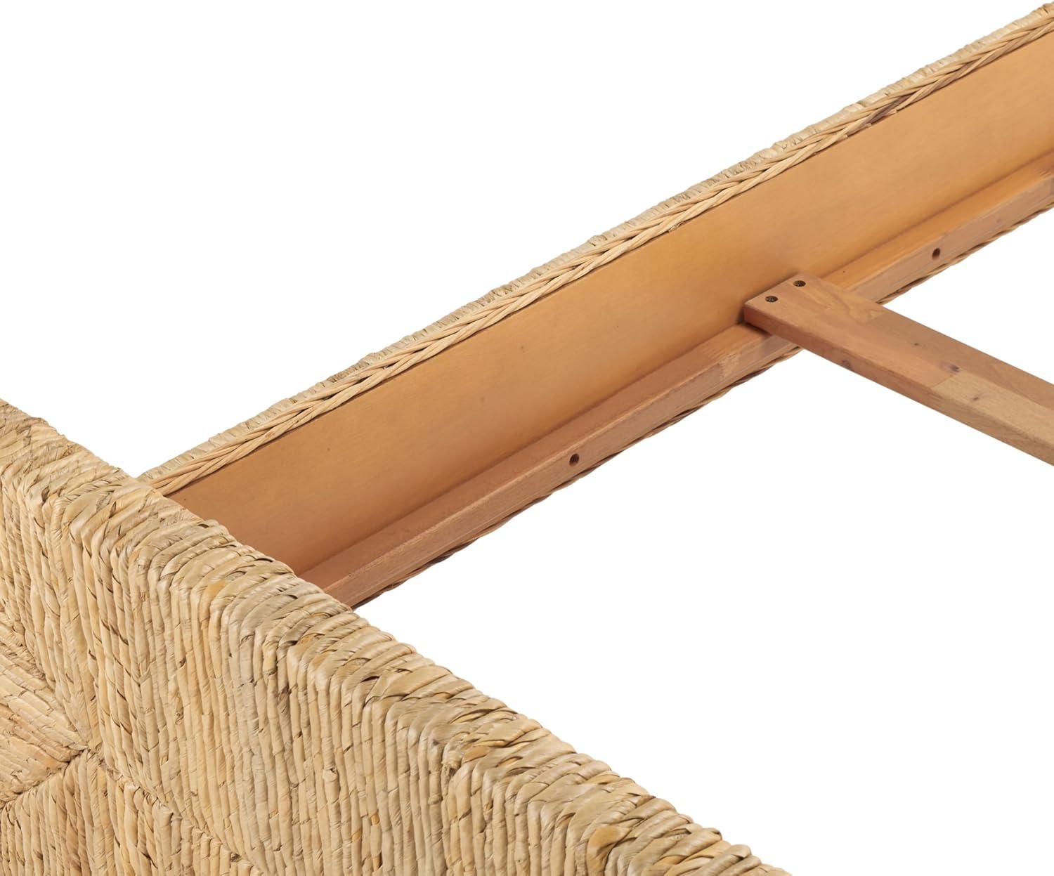 image:imageSAFAVIEH Couture Collection Ivyanne King Bed Natural Woven Banana Stem amp Wood Frame Tropical Coastal Design No Box Spring Needed SFV1311AKBlack