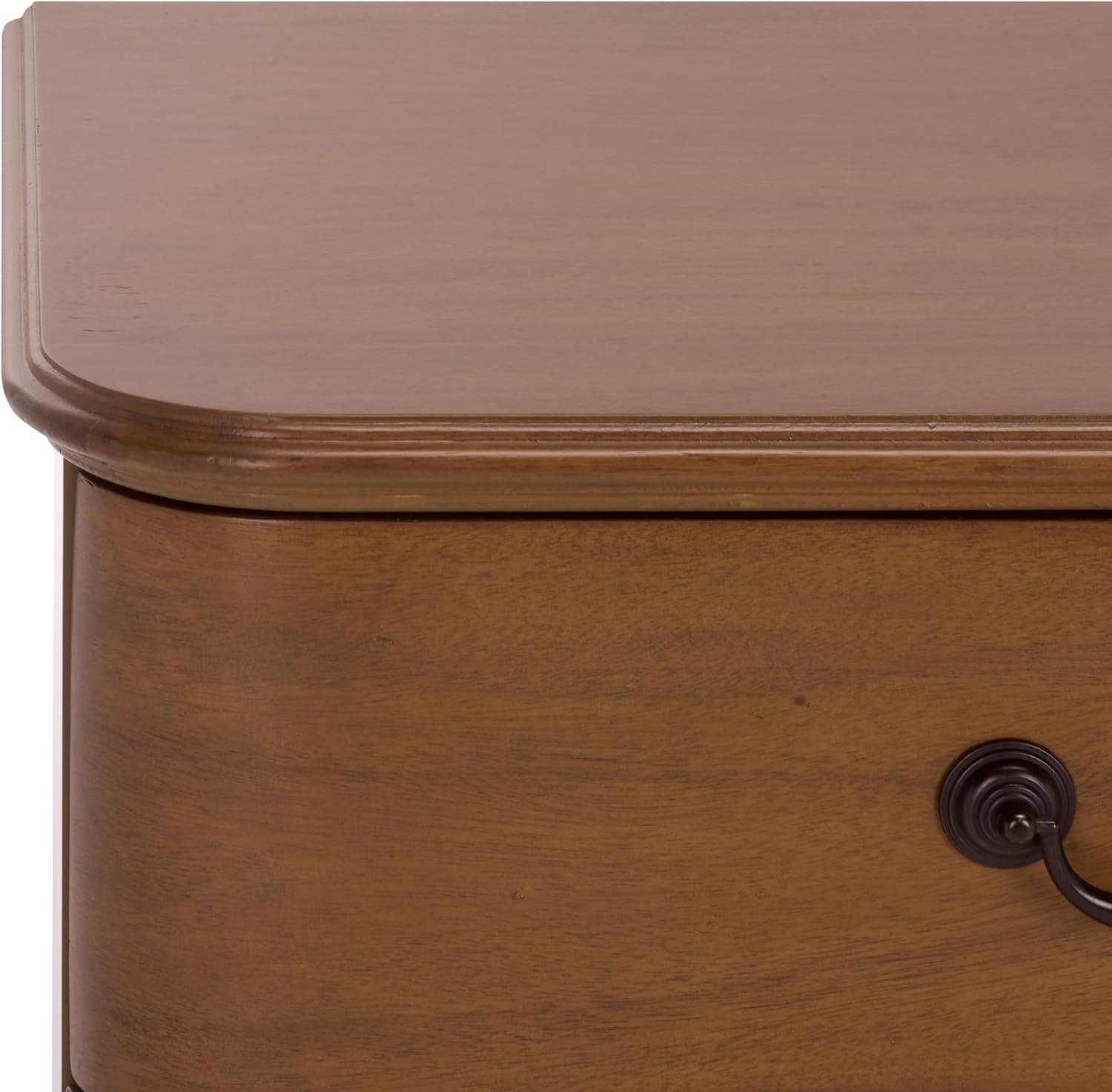 image:imageSAFAVIEH Couture Collection Jessy Walnut amp Black 3 Drawer Bun Foot Nightstand Solid Wood Bedroom Furniture Fully Assembled SFV7725AWalnutBlack