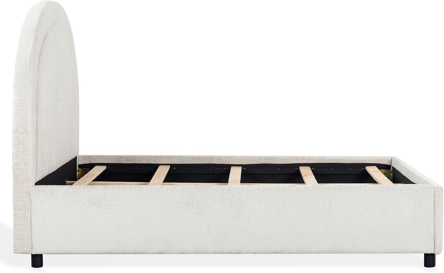 image:imageSAFAVIEH Couture Collection Kaylilly Cream Chenille King Bed Upholstered Arched Headboard No Box Spring Needed Modern Design SFV6115AQCremeBlack