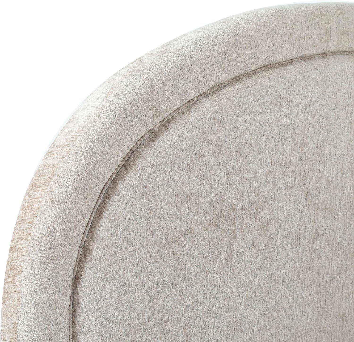 image:imageSAFAVIEH Couture Collection Kaylilly Cream Chenille King Bed Upholstered Arched Headboard No Box Spring Needed Modern Design SFV6115AQGreyBlack
