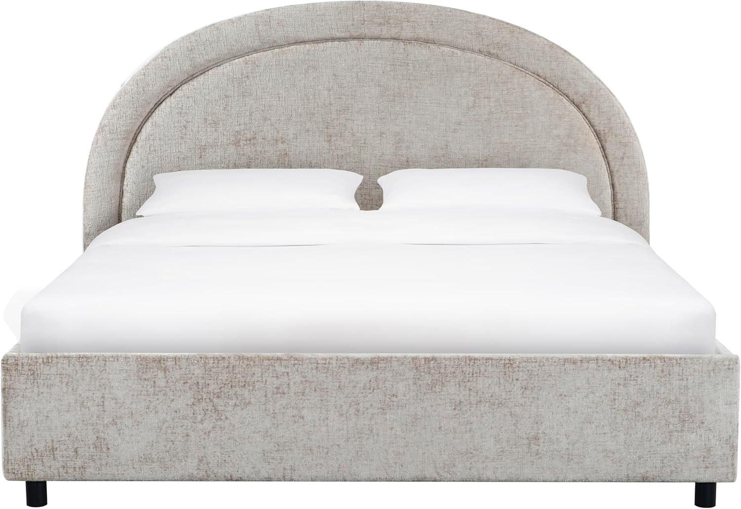 image:imageSAFAVIEH Couture Collection Kaylilly Cream Chenille King Bed Upholstered Arched Headboard No Box Spring Needed Modern Design SFV6115AQGreyBlack