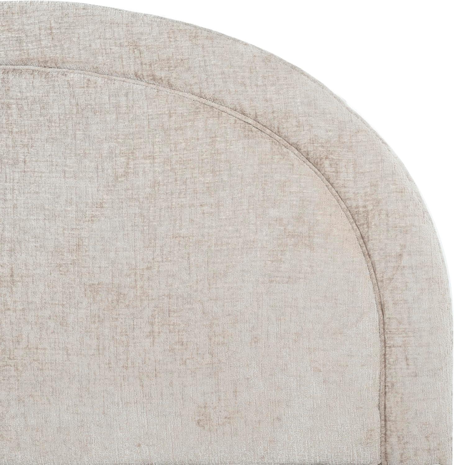 image:imageSAFAVIEH Couture Collection Kaylilly Cream Chenille King Bed Upholstered Arched Headboard No Box Spring Needed Modern Design SFV6115AQGreyBlack