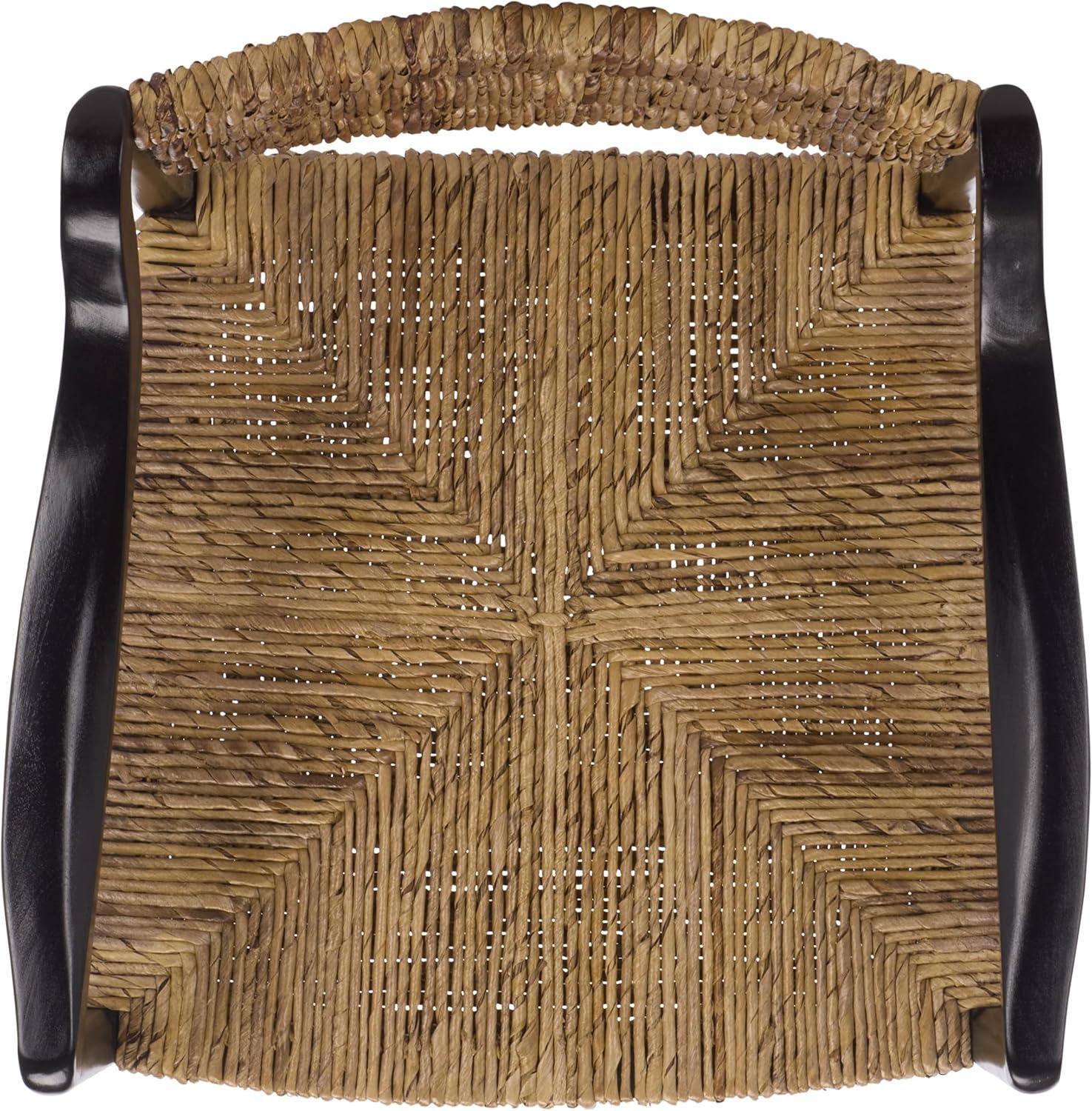 image:imageSAFAVIEH Couture Collection Kona Woven Abaca Dining Chair Black amp Natural Handwoven Seat and Backrest Fully Assembled CWK2030ABlackNatural
