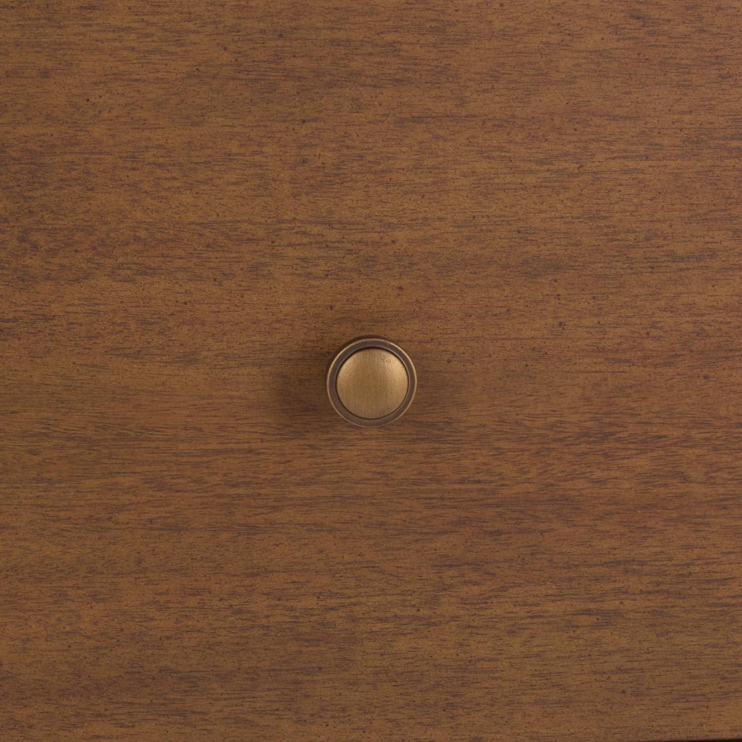 image:imageSAFAVIEH Couture Collection Lizzy Walnut 2Drawer Wood Nightstand Fully Assembled Bedroom Storage with Metal Drawer Glides SFV7727AWalnut